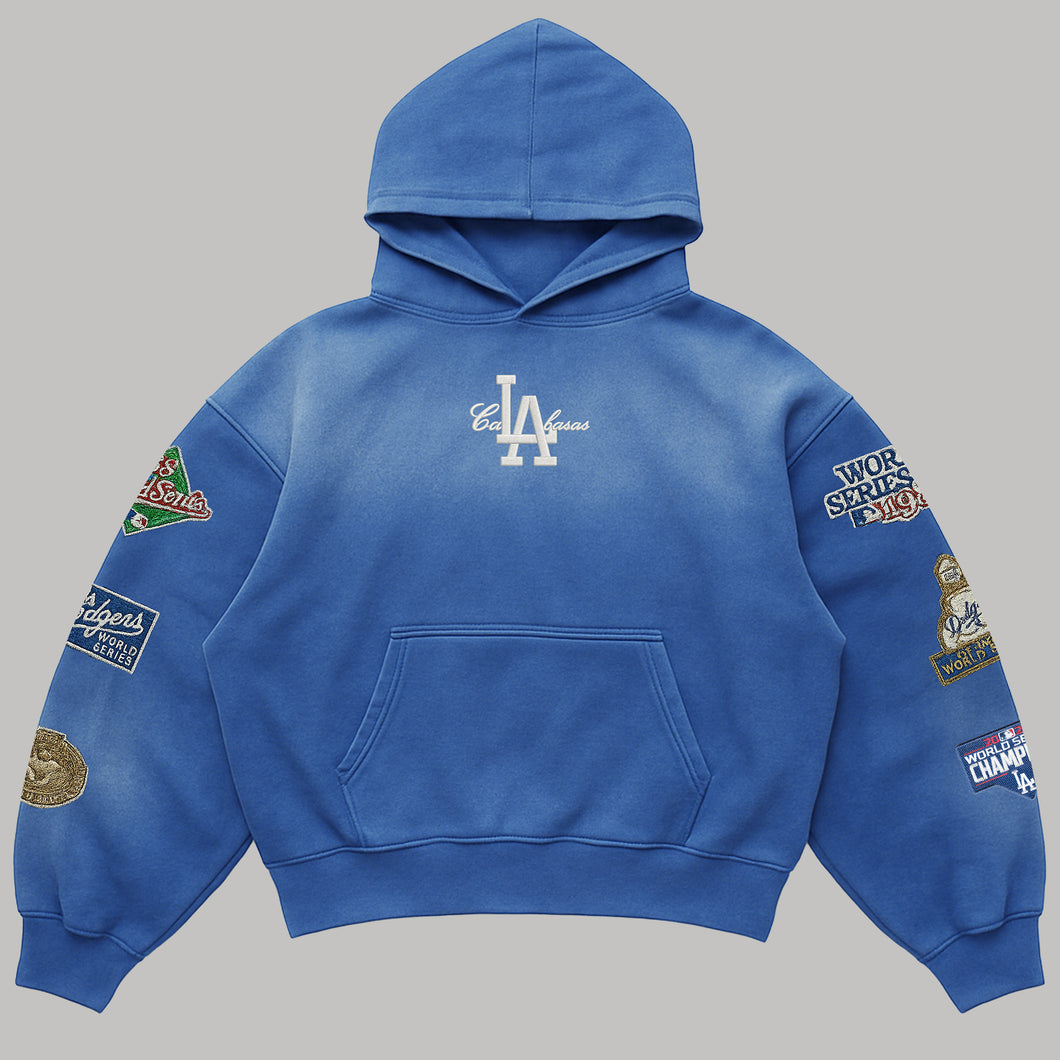 20 OZ DODGERS CHAMPS CROP HOODIE BLUE – Calabasas Classics